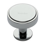 M Marcus Heritage Brass Stepped Disc Design Cabinet Knob with Rose 38mm 